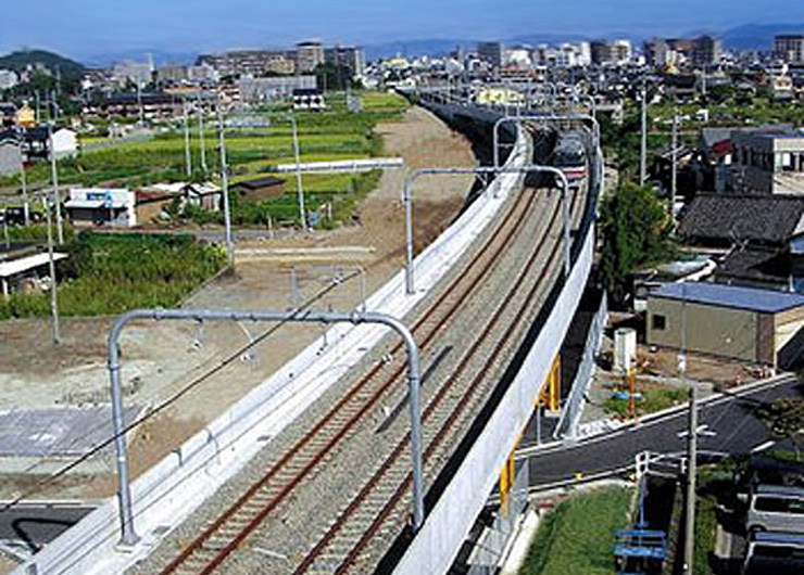 名古屋鉄道 小牧線間内～小牧口駅間鉄道高架